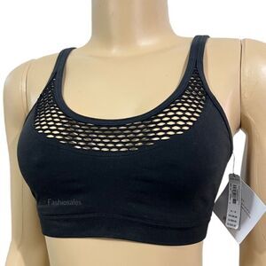 Victoria’s Secret Seamless Comfort Sexy fishnet Front Unlined sport bra black S